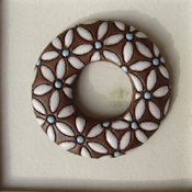 Black With White Flowers Donut