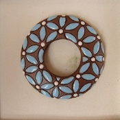 Black With Blue Flowers Donut