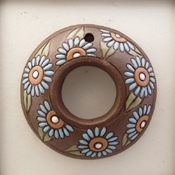 Donut, Blue Daisy Pendant