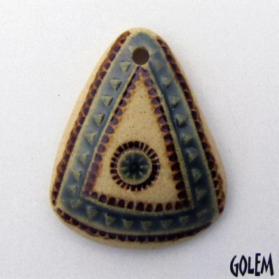 triangle pendant, green triangles
