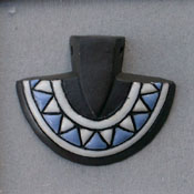 Axe Pendant - blue and white triangles