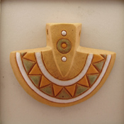 Axe Pendant - Green and white triangles