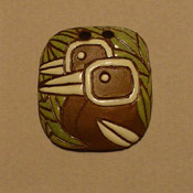 2 birds on dark brown