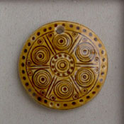 Amber Circle With Bullseye Pendant