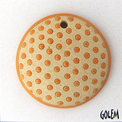 orange polka dots