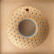 Turquoise polka dots/donut