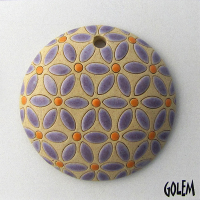 Purple leaves, orange dots