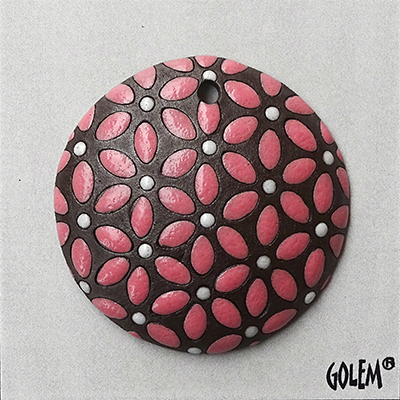Tree of Life - Pink & White on dark clay