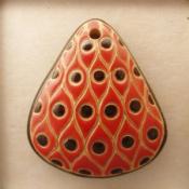 triangle pendant, brown and tomato color
