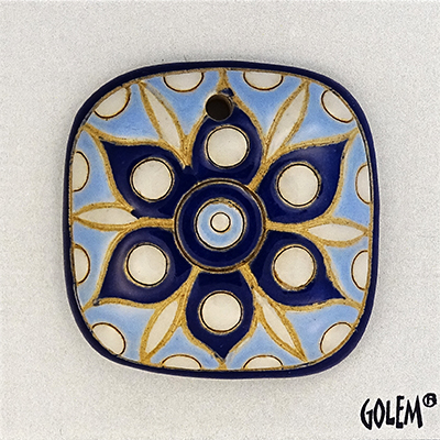 square pendant in white, dark and light