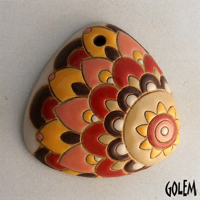 Color waves, domed triangle pendant