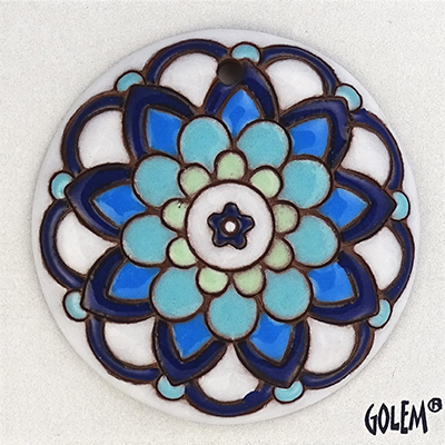 Flower mandala, large round pendant