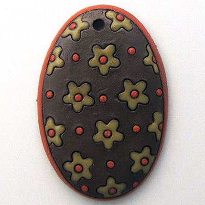 Oval dark pendant,