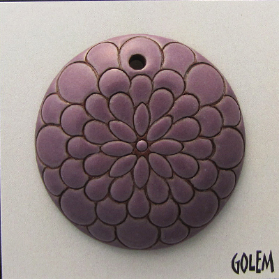 Peacock pattern - purple on terracotta