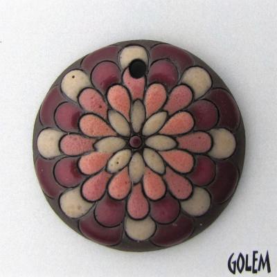 Peacock pattern - pink & wine