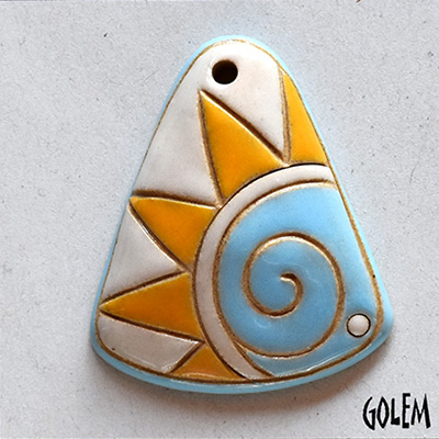 Tribal wave triangle pendant