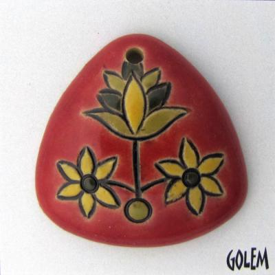 Flower - domed triangle, red