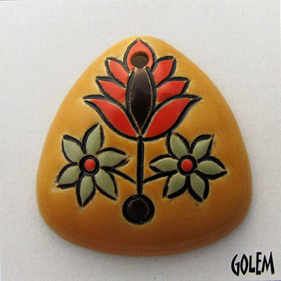 Flower - domed triangle, yellow