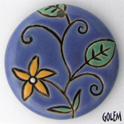 Flower pattern - large round, blue