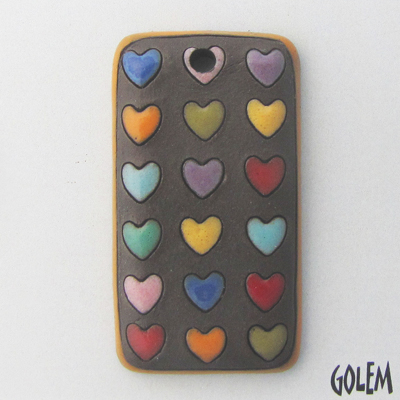 multi color hearts on dark
