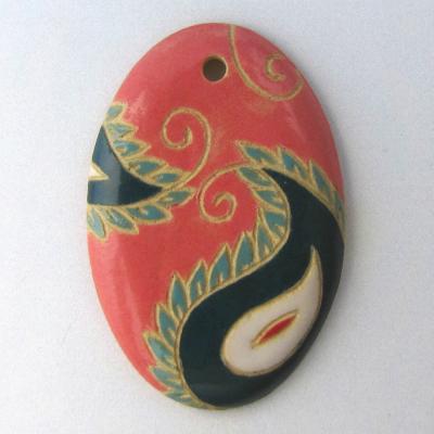 Paisley, large oval, light/dark green