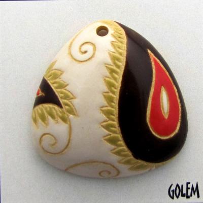 Paisley, domed triangle, ivory