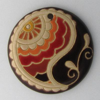 Paisley, large round, earth colors