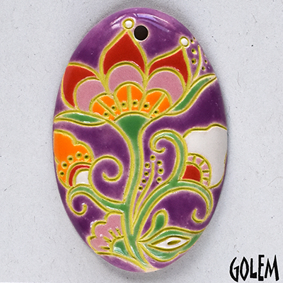 Cotton Flower, purple, long oval
