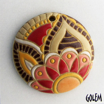 Paisley, round, warm colors