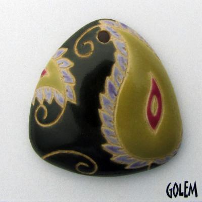 Paisley, domed triangle green