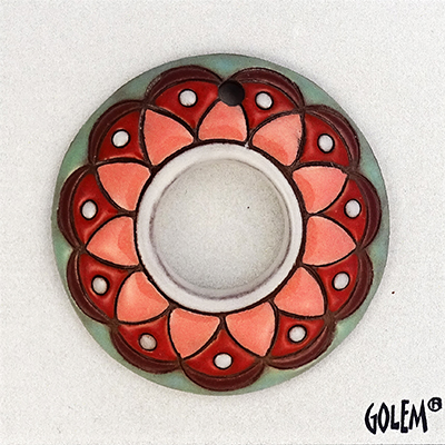 Paisley donut, pink/green