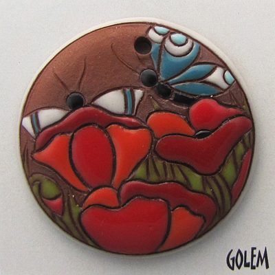 Large round, terracotta, Night Moth