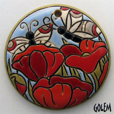 Large Round, butterflies, light blue with outline
