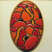 Oval/vitrage poppies