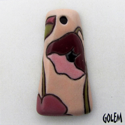 Trapezoid, terracotta, burgundy on pink