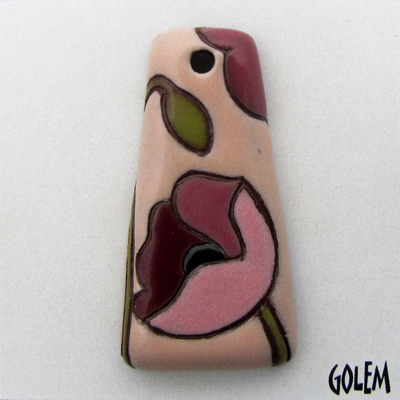 Trapezoid, terracotta, burgundy on pink