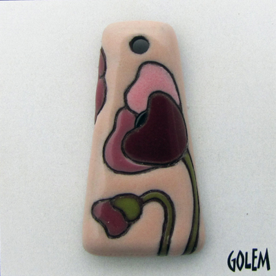 Trapezoid, terracotta, burgundy on pink