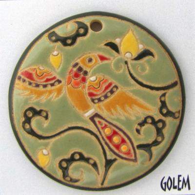 Phoenix - large round pendant