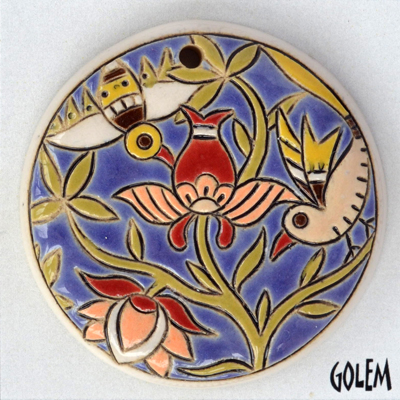 Bird Paradise - large round pendant