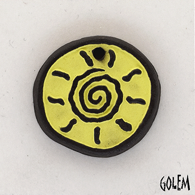 Tribal Sun - Chartreuse on dark