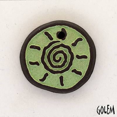 Tribal Sun - Light Green on dark