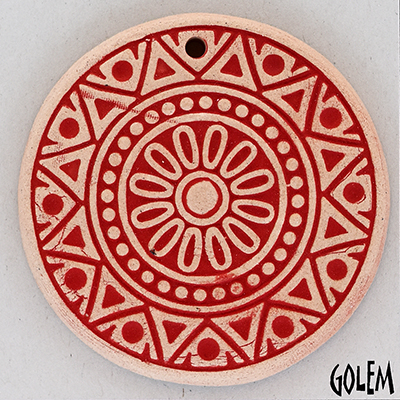  Sun Circle - Red on off-white