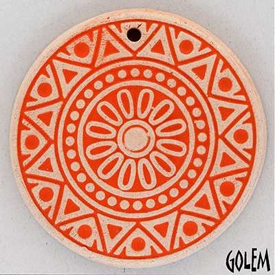  Sun Circle - Orange on off-white