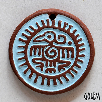  Sun Eagle - Turquoise on terracotta
