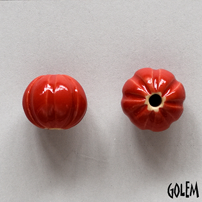 Pumpkin shape bead, PAPRIKA RED