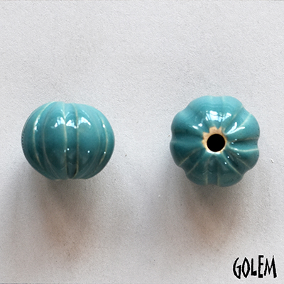 Pumpkin shape bead, Bright Blue Spruce