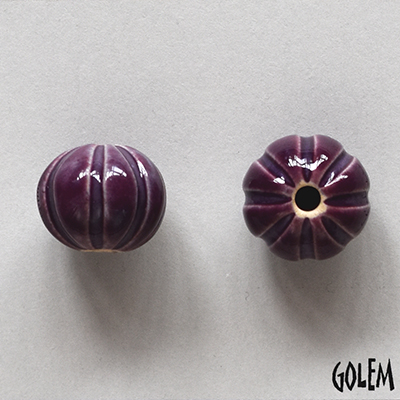 Pumpkin shape bead, BLUEBERRY HILL