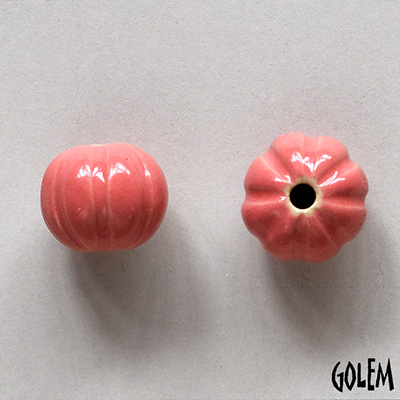 Pumpkin shape bead, LIGHT HONEYSUCKLE