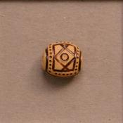 Off-white flat bead, brown lines