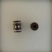 Dot & lines on short dark tube bead